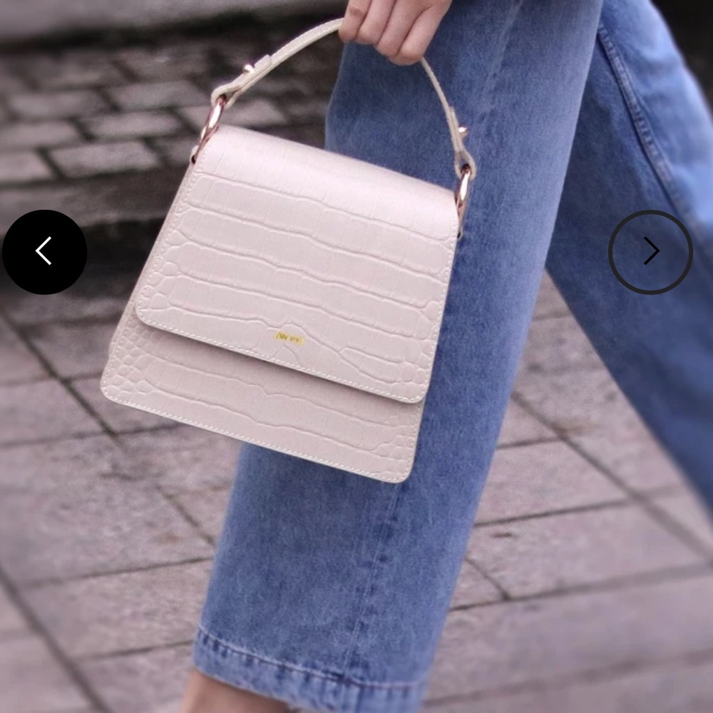 JW Pei Ivory Croc Fae Top Handle bag